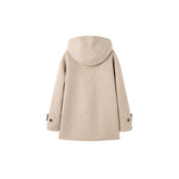 *US Final Sale* Women's Hoodie Neckline Wool Coat